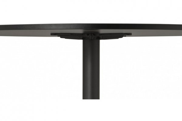 Masa living rotunda neagra Rekon 120 cm, picior central negru mat, design modern, OT00280BL - Kokoon [5]