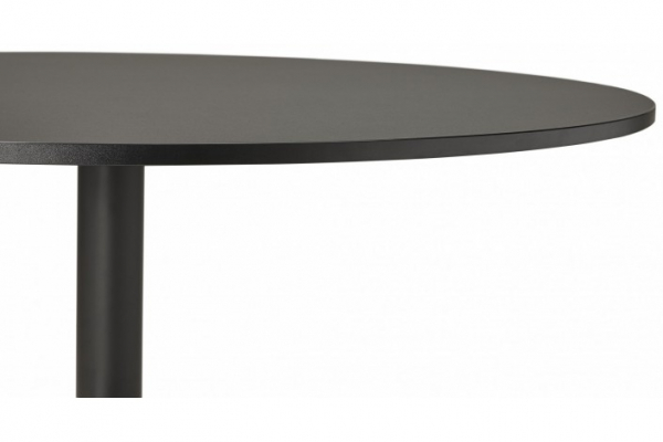 Masa living rotunda neagra Rekon 120 cm, picior central negru mat, design modern, OT00280BL - Kokoon [4]
