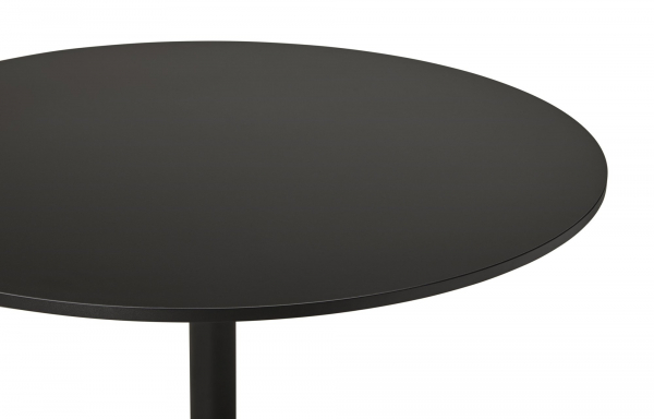 Masa living rotunda neagra Rekon 90 cm, picior central negru mat, design modern, OT00290BL - Kokoon [4]