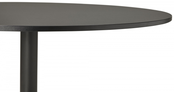 Masa living rotunda neagra Rekon 90 cm, picior central negru mat, design modern, OT00290BL - Kokoon [5]
