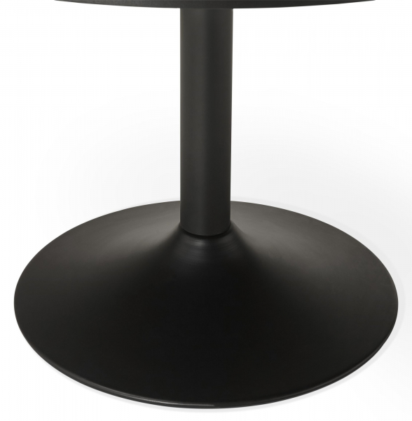 Masa living rotunda neagra Rekon 90 cm, picior central negru mat, design modern, OT00290BL - Kokoon [7]
