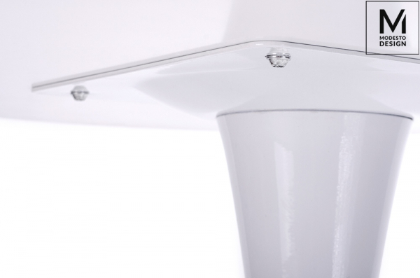 Masa rotunda design modern Cosmo 80/90 cm, MDF/picior central metal finisaj lucios, T1020.WHITE - King [2]