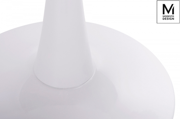 Masa rotunda design modern Cosmo 80/90 cm, MDF/picior central metal finisaj lucios, T1020.WHITE - King [3]