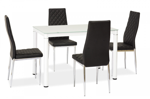 Masa alba bucatarie Galant 100x60 cm, sticla si metal, GALANTB100X60 - Signal [2]