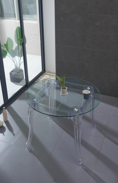 Masă transparentă rotundă Wonder Baroc- policarbonat diametru 90 cm, KH010100203 - King [2]