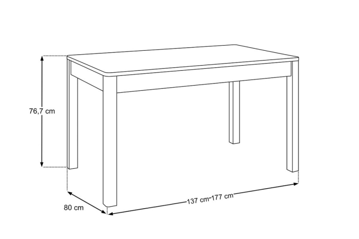 Masa Yori Villa 80 cm, Extensibila 137-177 cm, Nuc Villa - COMAD [4]