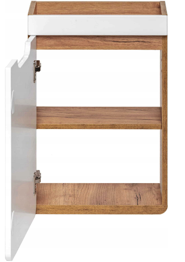 Masca baie Aruba White 40 cm, MDF alb lucios, stejar auriu, COMAD [2]