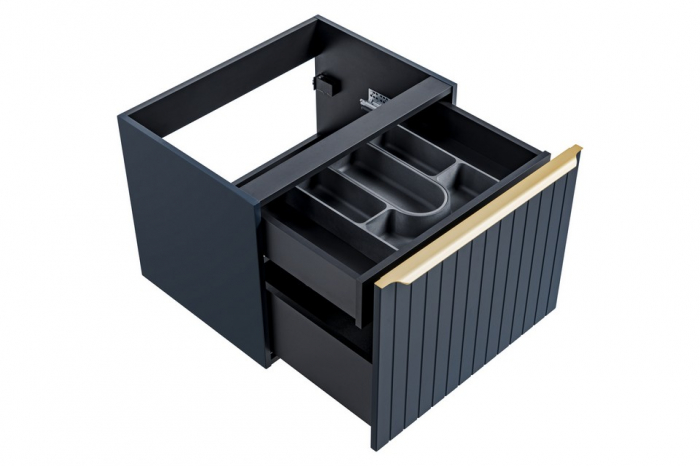 Masca baie suspendata 60 cm Bleumarin Santa Fe Deep Blue, MDF frezat, cu maner auriu COMAD [6]