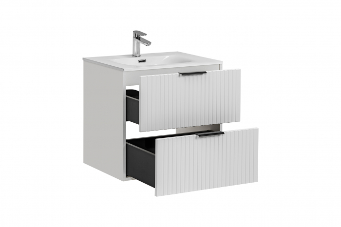 SET MASCA + LAVOAR ADEL WHITE 60 CM, MDF RIFLAT - COMAD [3]
