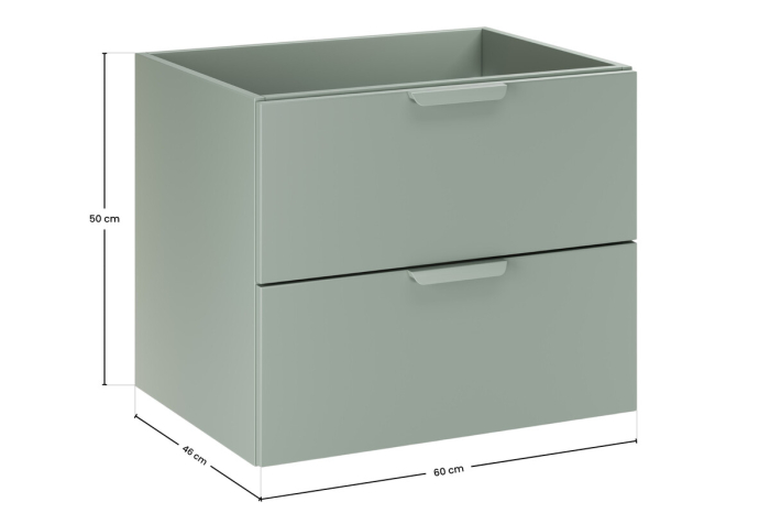 Masca lavoar 60cm 2 sertare Aster Green Verde Mat ASTER GREEN 82-60-46-2S COMAD [5]
