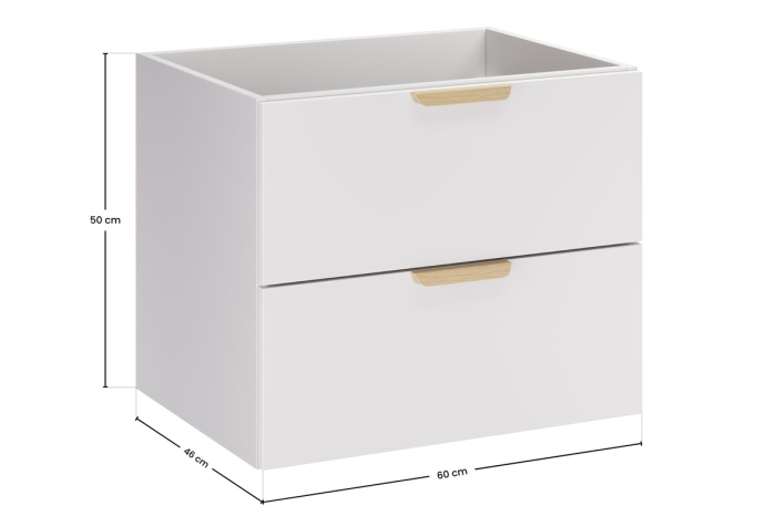 Masca Lavoar Aster White 80 cm, 2 Sertare, Alb Mat - COMAD [5]