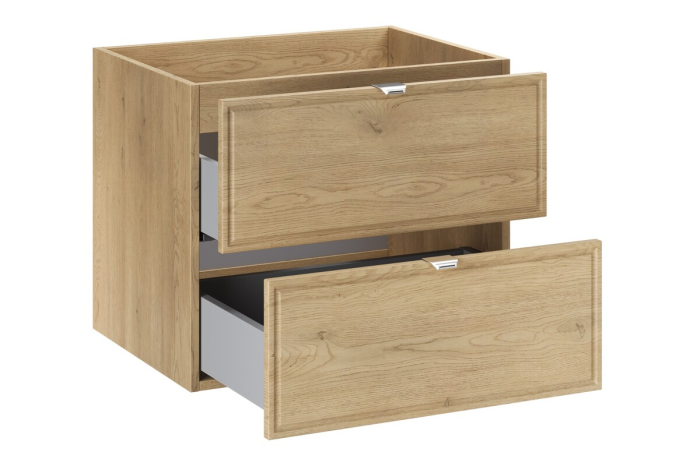 Masca Lavoar Terra Cremona 60 cm, 2 Sertare, MDF, Mâner Bară, Stejar Cremona - COMAD [3]