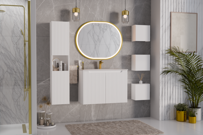 Dulap inalt baie cu 2 Usi, NOVA WHITE, 80-03-2D, COMAD [5]