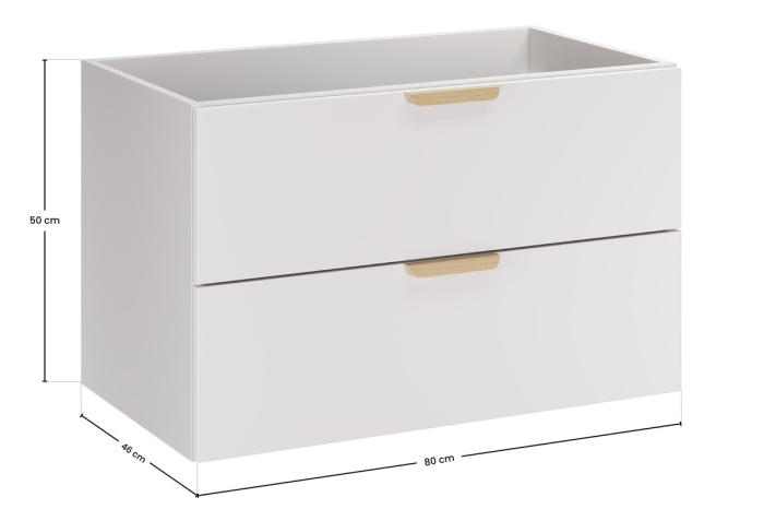 Masca lavoar 80cm 2 sertare Aster White Alb mat ASTER WHITE 82-80-46-2S COMAD [5]
