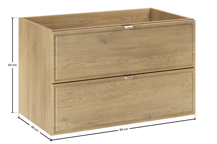 Masca lavoar 80cm 2 sertare Terra Cremona Stejar Cremona TERRA CREMONA 82-80-46-2S COMAD [5]