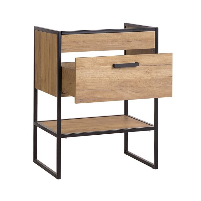 Masca lavoar baie 60/80 cm, stejar/metal, design industrial, Brooklin COMAD [2]