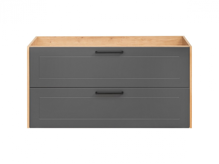 Masca lavoar baie suspendata 120 cm, MDF gri grafit mat/stejar, Madera Grey, COMAD [3]