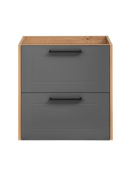 Masca lavoar suspendata baie 60 cm MDF gri grafit mat/stejar Madera Grey COMAD [3]