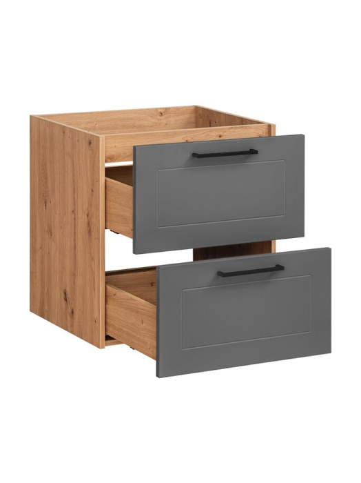 Masca lavoar suspendata baie 60 cm MDF gri grafit mat/stejar Madera Grey COMAD [2]