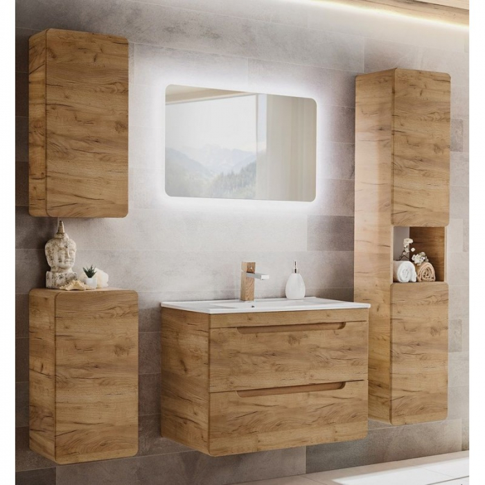 Masca lavoar suspendata baie 40 cm, Aruba Craft, MDF, stejar auriu, COMAD [2]