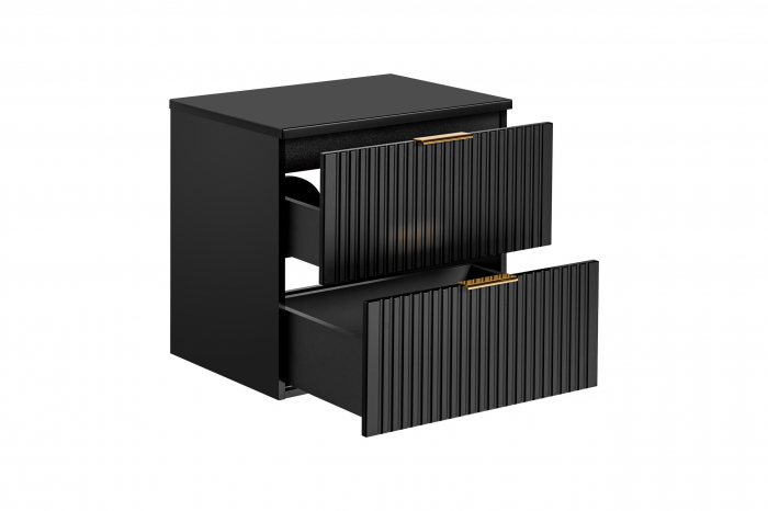 MASCA LAVOAR SUSPENDATA BAIE, 60/80 CM, ADEL BLACK, MDF RIFLAT + PAL, CULOARE NEGRU, COMAD [11]