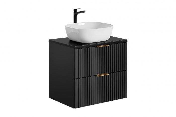 MASCA LAVOAR SUSPENDATA BAIE, 60/80 CM, ADEL BLACK, MDF RIFLAT + PAL, CULOARE NEGRU, COMAD [8]