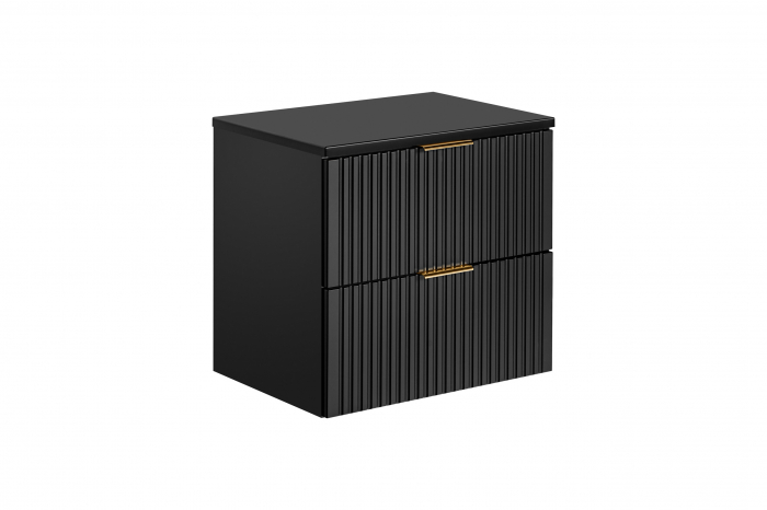 MASCA LAVOAR SUSPENDATA BAIE, 60/80 CM, ADEL BLACK, MDF RIFLAT + PAL, CULOARE NEGRU, COMAD [7]