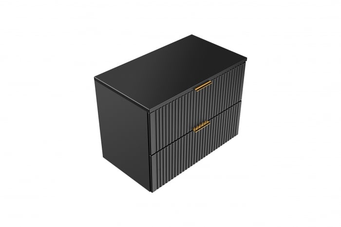 Masca lavoar suspendata baie Adel Black, 60/80 cm, MDF riflat + PAL, culoare negru, COMAD [10]