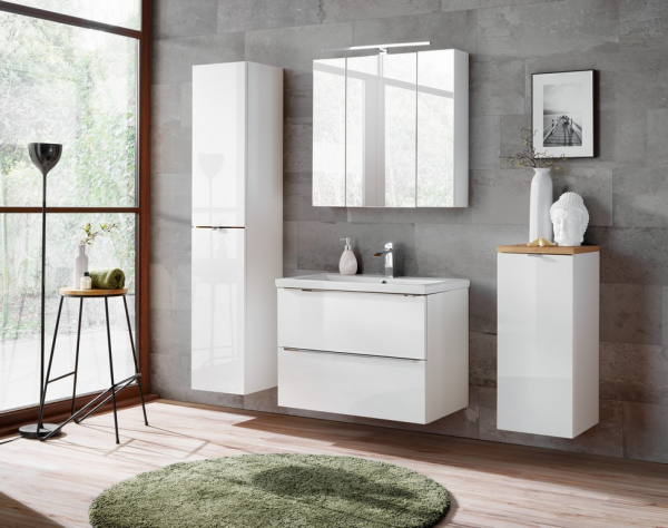 Masca lavoar suspendata baie 60 cm, MDF lucios alb, Capri White COMAD [4]