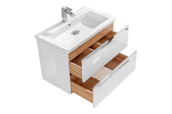 Masca lavoar suspendata baie 80 cm, MDF lucios alb, Capri White, COMAD [2]