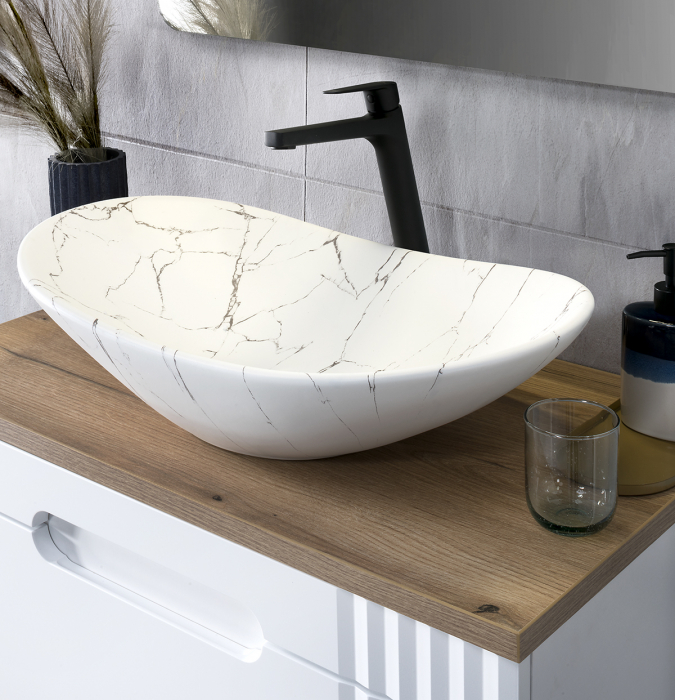 Masca lavoar suspendata baie, diferite dimensiuni, Fiji White, MDF alb Comad [11]