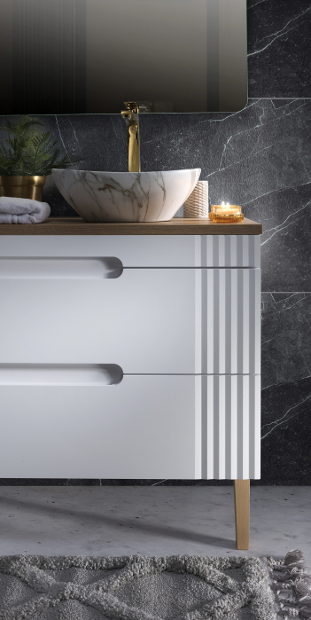 Masca lavoar suspendata baie, diferite dimensiuni, Fiji White, MDF alb Comad [10]