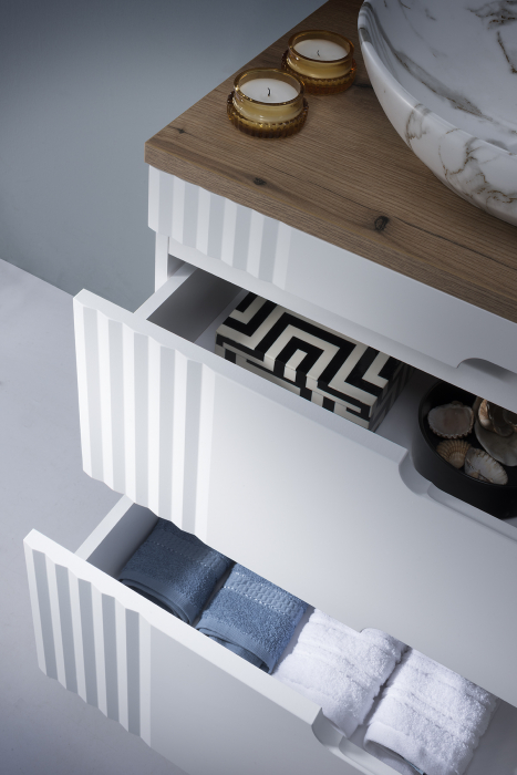 Masca lavoar suspendata baie, diferite dimensiuni, Fiji White, MDF alb Comad [4]