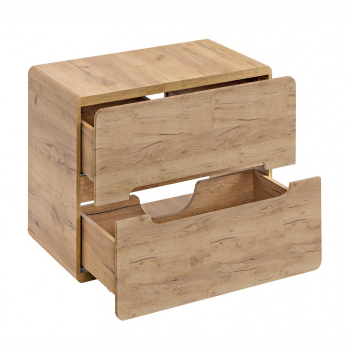 Masca lavoar baie suspendata 60 cm, MDF stejar, pentru lavoar aplicat, Aruba Craft, COMAD [2]