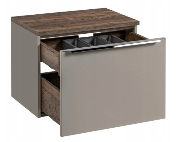 Masca lavoar suspendata baie, 60/80 cm, Santa Fe Taupe, PAL, gri lut, COMAD [3]