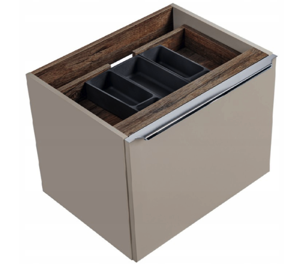Masca lavoar suspendata baie, 60/80 cm, Santa Fe Taupe, PAL, gri lut, COMAD [2]