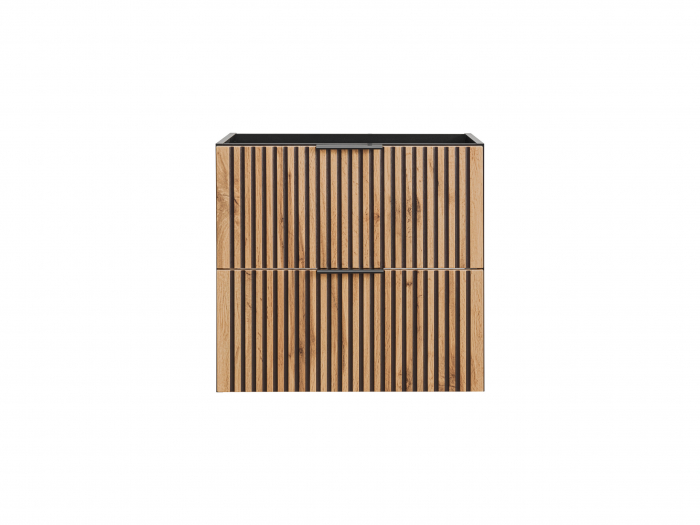 MASCA LAVOAR SUSPENDATA baie, 40/60/80/100 CM, MDF + PAL, STEJAR CU INSERTII NEGRE, XILO, COMAD [2]