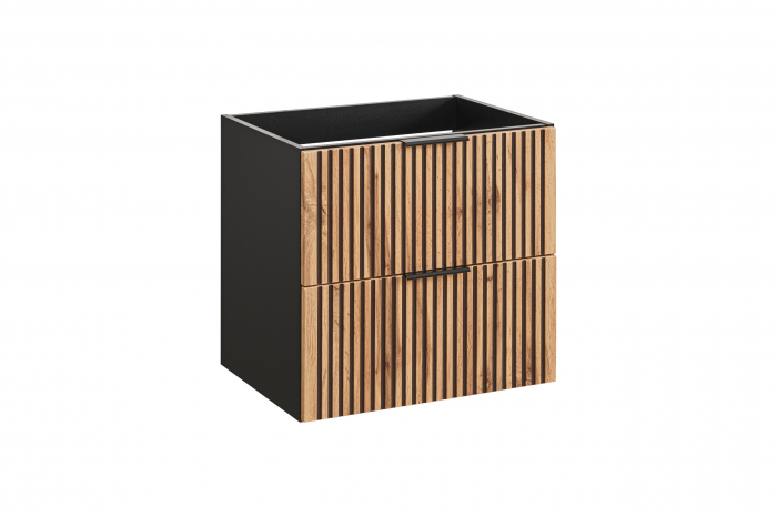 MASCA LAVOAR SUSPENDATA baie, 40/60/80/100 CM, MDF + PAL, STEJAR CU INSERTII NEGRE, XILO, COMAD [4]
