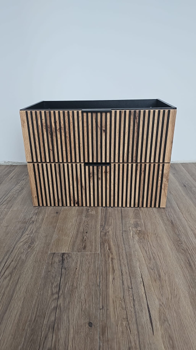 Masca Lavoar Xilo Wotan, 40/60/80/100 cm, MDF + PAL, Stejar cu Inserții Negre - COMAD [13]