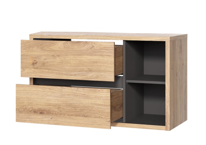 Masca suspendata baie 100 cm, stejar/gri antracit mat, Devon, COMAD [2]