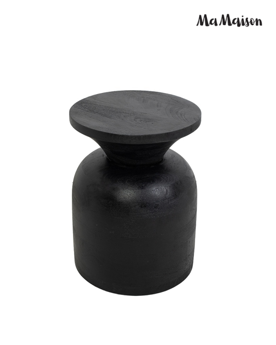 Măsuță Bisato 35x35x47,5 cm, Lemn Mango Negru Mat - MaMaison [2]
