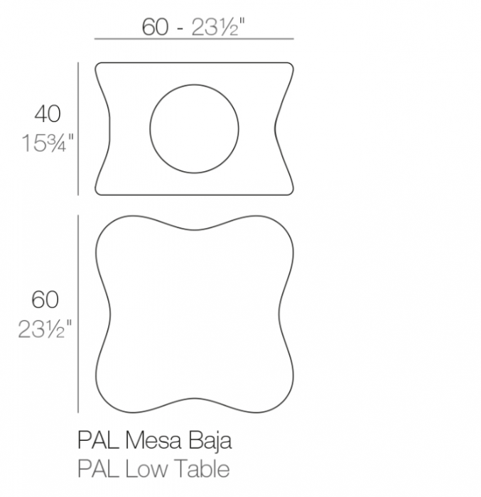 Masuta cafea exterior iluminare LED Pal 60x60x40 cm, rasina din polietilena, design modern, 51003DY - Vondom [5]