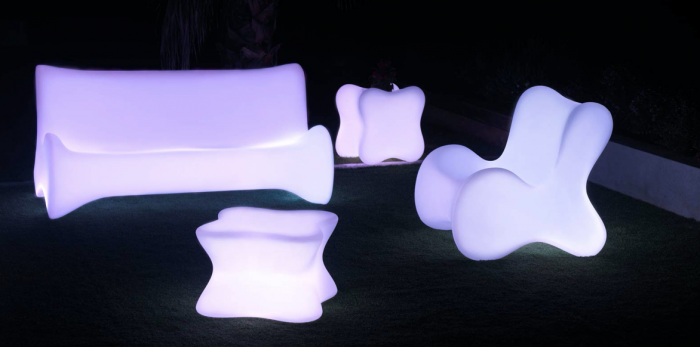 Masuta cafea exterior iluminare LED Pal 60x60x40 cm, rasina din polietilena, design modern, 51003DY - Vondom [6]