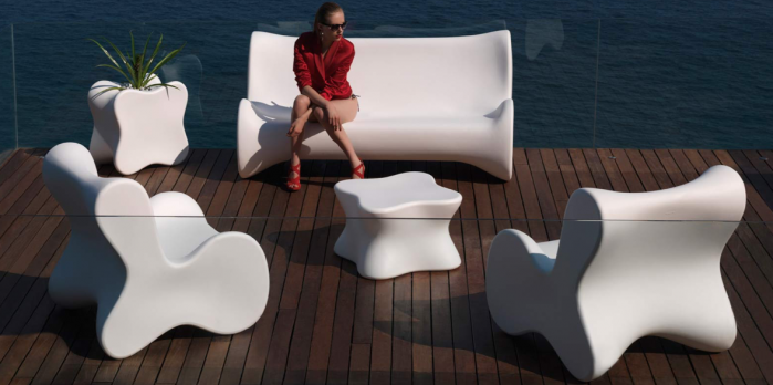 Masuta cafea exterior iluminare LED Pal 60x60x40 cm, rasina din polietilena, design modern, 51003DY - Vondom [7]