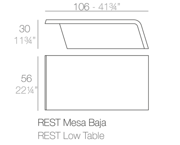 Masuta cafea exterior iluminare LED Rest 106x56x30 cm, design modern, 53007 - Vondom [32]