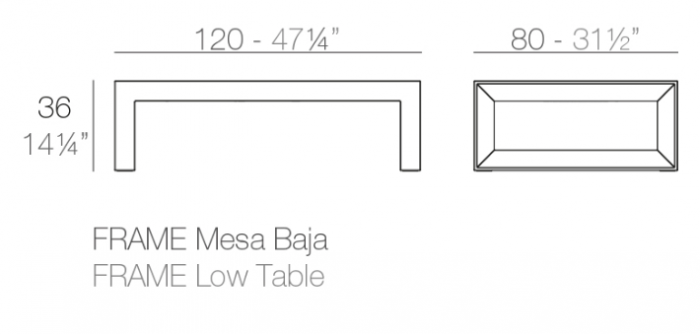 Masuta cafea Frame 120x80x35 cm rasina de polietilena, design modern, 54089 - Vondom [32]