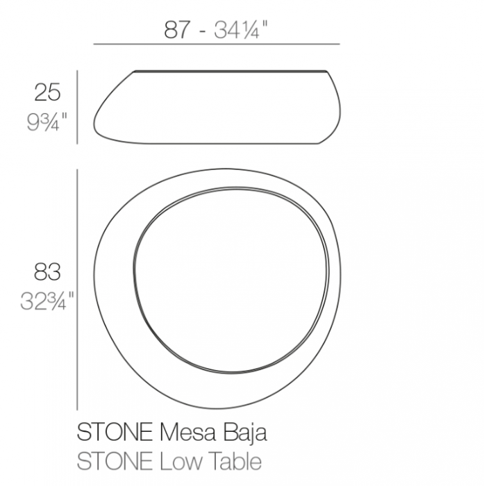 Masuta cafea iluminare LED Stone, diverse finisaje, 87x83x25 cm, design modern, 55007 - Vondom [32]