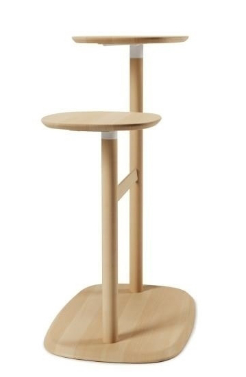 Masuta cafea lemn masiv Pasi 62x35 cm cu suporturi rotative, 1013759-390 - King [3]