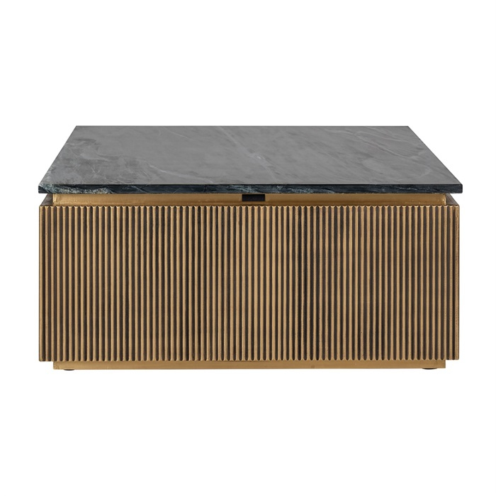 Masuta cafea lux aurie patrata Tosea, 90x90 cm, din metal, MDF si blat de marmura, 7575 - Richmond Interiors [2]