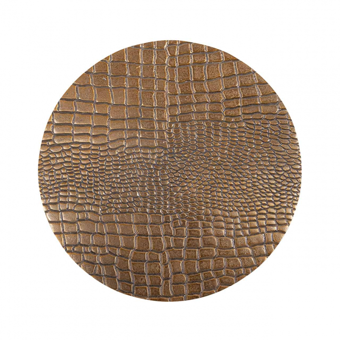 Masuta cafea lux negru cu auriu Madelaine Ø30/40 cm, top textura piele crocodil, 825080 - Richmond Interiors [2]